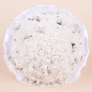 Buchet Trandafiri - Alb - Sclipici