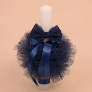 Lumanare Botez Tulle Bleumarin