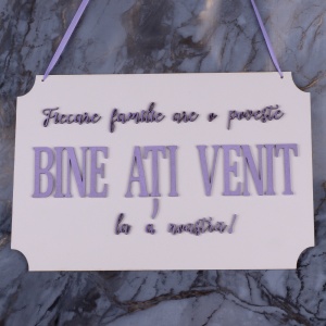 Placuta Hand Made - Bine ati venit - Lila