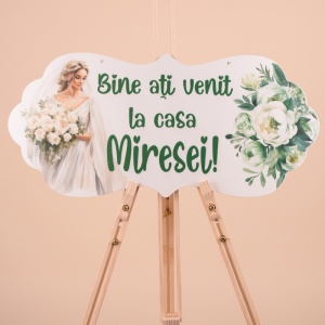 Placuta Mare "Bine ati venit la casa Miresei" - Verde