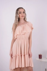 Rochie domnisoare de onoare Bella - Crem