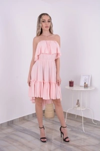 Rochie domnisoare de onoare Bella - Roz Pal - Img 2