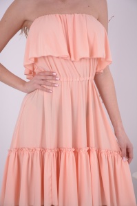 Rochie domnisoare de onoare Bella - Somon - Img 5