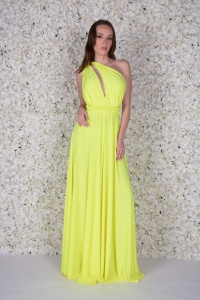 Rochie domnisoare de onoare Versatila Galben Neon