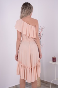 Rochie domnisoare de onoare Bella - Crem - Img 2