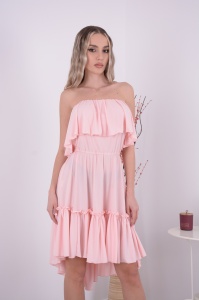 Rochie domnisoare de onoare Bella - Roz Pal - Img 1