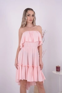 Rochie domnisoare de onoare Bella - Roz Pal