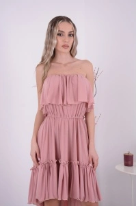 Rochie domnisoare de onoare Bella - Roz Prafuit - Img 2