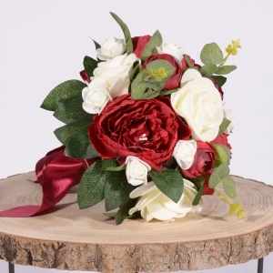 Buchet Bujori - Trandafiri - Bordo - Img 2