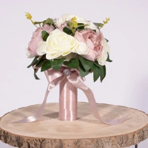 Buchet Bujori - Trandafiri - Roz Pudra