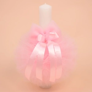 Lumanare Botez Tulle Roz