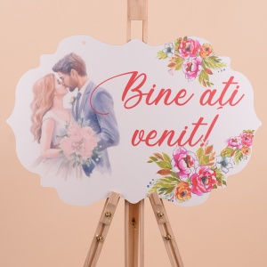 Placuta "Bine ati Venit" - Rosu / Miri