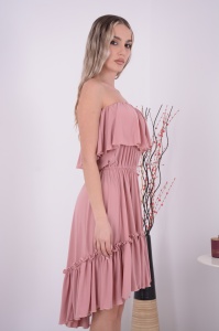 Rochie domnisoare de onoare Bella - Roz Prafuit - Img 4