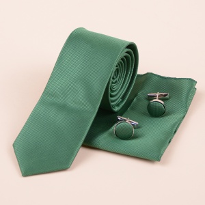 Set Cravata, Batista si Butoni - Verde smarald - Img 2