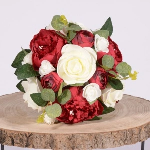 Buchet Bujori - Trandafiri - Bordo - Img 3