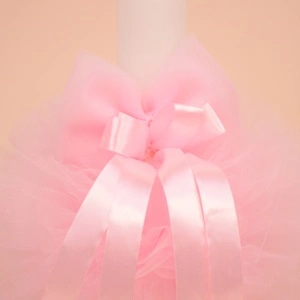 Lumanare Botez Tulle Roz - Img 2