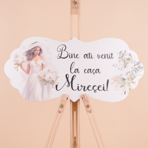 Placuta Mare "Bine ati venit la casa Miresei" - Negru