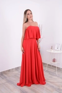 Rochie domnisoare de onoare Eliza Glamour – Rosu - Img 2