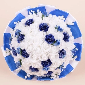 Buchet Trandafiri - Albastru - Sclipici