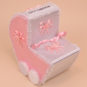 Cutie Dar Botez - Carucior Roz