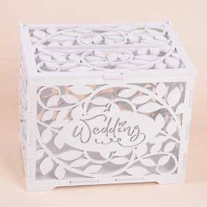 Cutie Dar Nunta Sculptata - Wedding - Alb