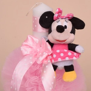 Lumanare Botez Roz "Minnie Mouse"