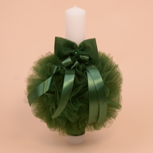 Lumanare Botez Tulle Verde - Img 1