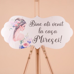 Placuta Mare "Bine ati venit la casa Miresei" - Negru