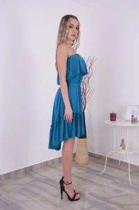 Rochie domnisoare de onoare Bella - Albastru Turcoaz - Img 3