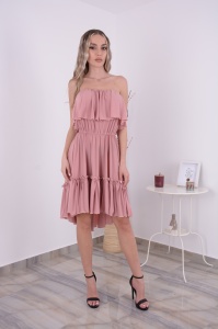 Rochie domnisoare de onoare Bella - Roz Prafuit