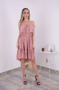 Rochie domnisoare de onoare Bella - Roz Prafuit