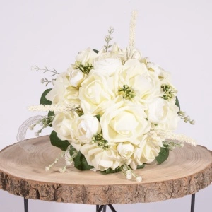 Buchet Mireasa cu Bujori si Trandafiri - Ivoire - Img 3