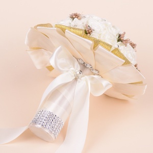 Buchet Trandafiri - Auriu - Sclipici - Img 2