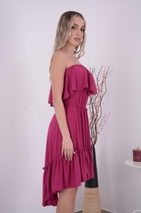 Rochie domnisoare de onoare Bella - Roz Orhidee - Img 2
