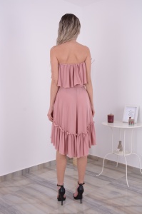 Rochie domnisoare de onoare Bella - Roz Prafuit - Img 5
