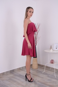 Rochie scurta domnisoare de onoare Eliza Magenta - Img 2