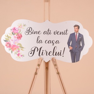 Placuta Mare "Bine ati venit la casa Mirelui" - Negru