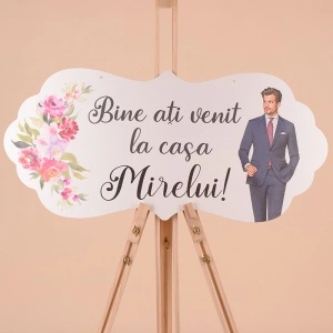 Placuta Mare "Bine ati venit la casa Mirelui" - Negru