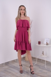 Rochie domnisoare de onoare Bella - Roz Orhidee - Img 3