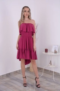 Rochie domnisoare de onoare Bella - Roz Orhidee - Img 3