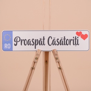 Set Placute Masina "Proaspat Casatoriti" - Negru
