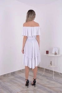 Rochie domnisoare de onoare Bella - Alb - Img 3