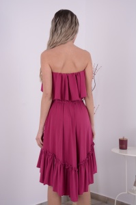 Rochie domnisoare de onoare Bella - Roz Orhidee - Img 4