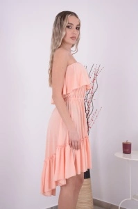 Rochie domnisoare de onoare Bella - Somon - Img 2