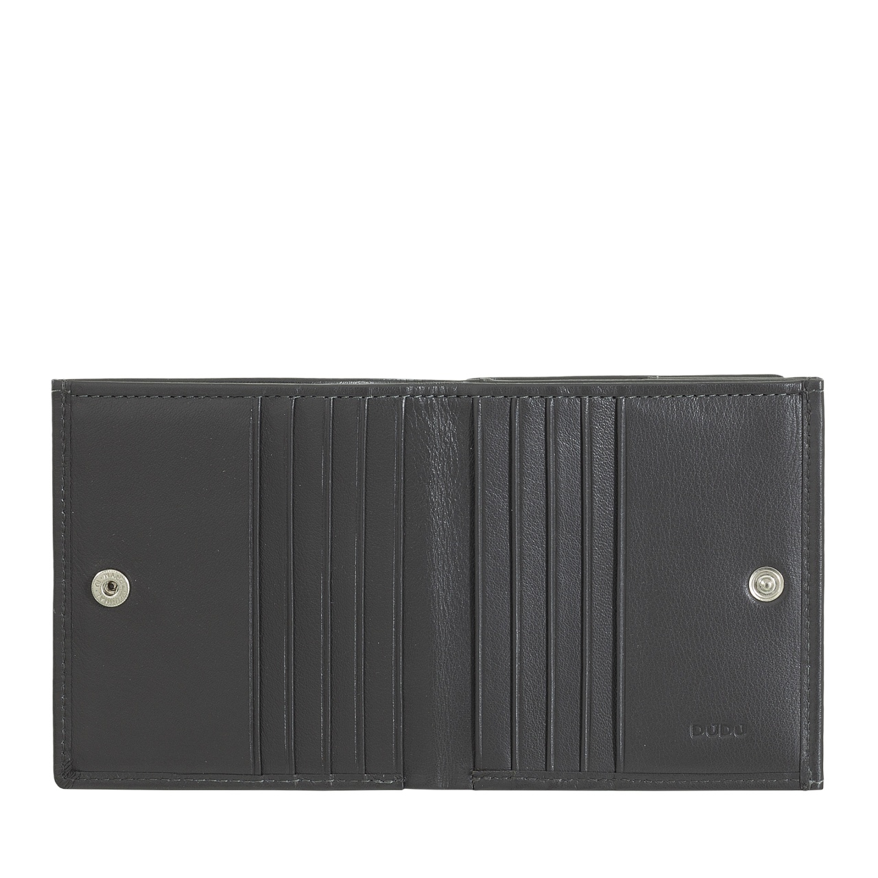 DuDu Portafoglio Uomo In Pelle Multicolore Personalizzabile – RFID, Porta Monete, Nero – Misura 9,5x10 Cm