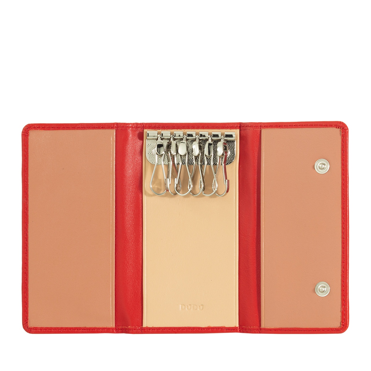 Portachiavi In Vera Pelle DUDU Tahiti - 6 Ganci, Design Multicolore Lampone - Unisex - Foto 12