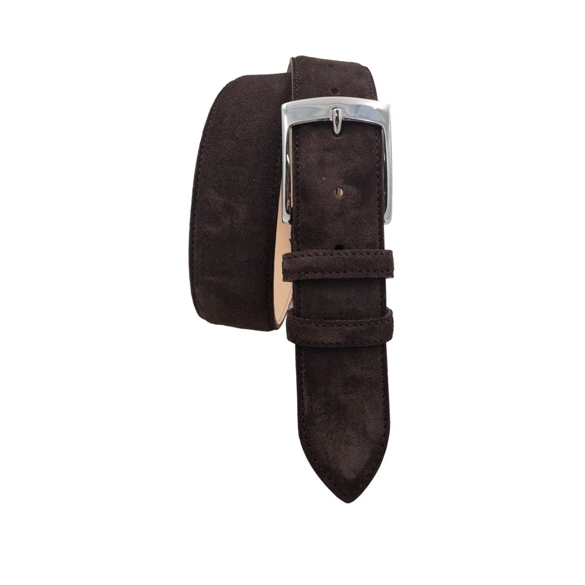 North Pole Cintura Uomo In Camoscio NP165 – Grigio/Azzurra, Larghezza 3,5 Cm, Fibbia Nickel Free, Confezione Regalo