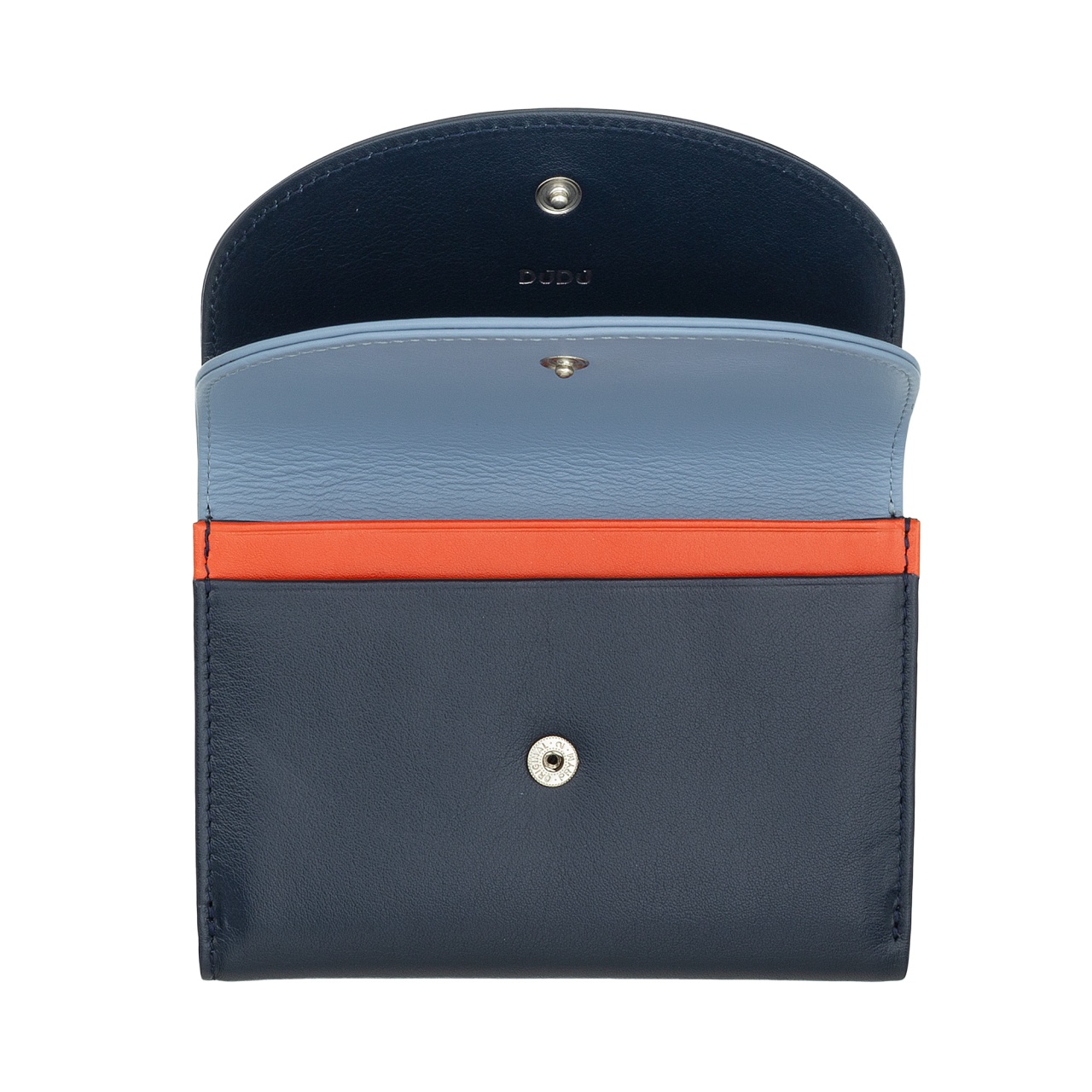 DUDU Portafoglio Donna Grande RFID Di Vera Pelle Colorato Zip Around Arancio