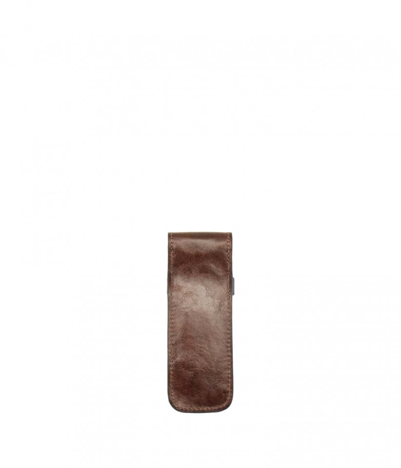 GERMANUS - Astuccio In Pelle Con Cordoncino - Portapenne Elegante - Made In EU - 192 X 70 X 25 Mm