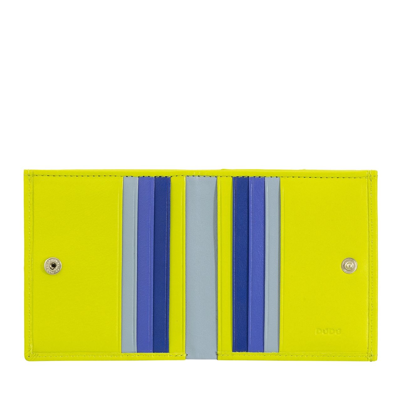 DuDu Portafoglio Uomo In Pelle Multicolore Personalizzabile – RFID, Porta Monete, Nero – Misura 9,5x10 Cm